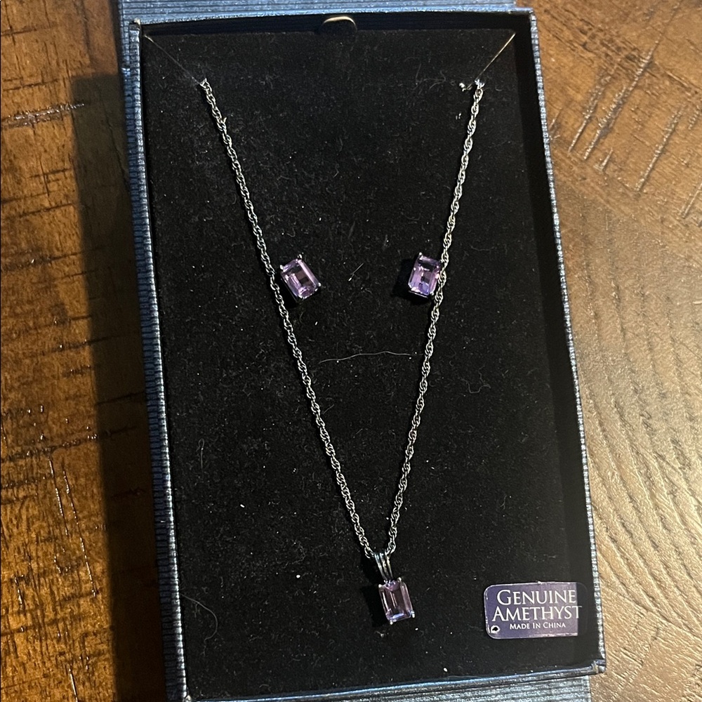 Sterling Silver Amethyst Jewelry Set